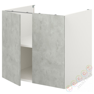 ⭐ENHET⭐Стоящий шкаф с полкой/дверь, белый/имитация бетона, 80x62x75 cm⭐ИКЕА-49321009
