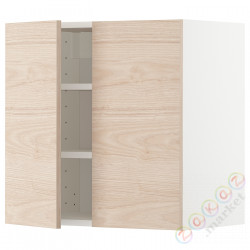 ⭐METOD⭐Навесной шкаф с полками/2 дверь, белый/Askersund яркий узор ясеня, 60x60 cm⭐ИКЕА-79463568