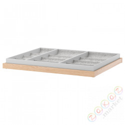 ⭐KOMPLEMENT⭐Выдвижная полка со вставкой, подражаниеacja дуб bejcowанеgo na biało, 75x58 cm⭐ИКЕА-79249494