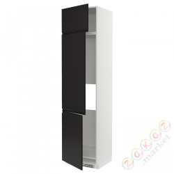 ⭐METOD⭐Ледяной шкаф высокий/замораживание/3Drz, белый/Upplöv матантрацит, 60x60x240 cm⭐ИКЕА-69493976