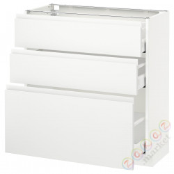 ⭐METOD / MAXIMERA⭐Напольный шкаф с 3 ящики, белый/Voxtorpматовый белый, 80x37 cm⭐ИКЕА-19112837