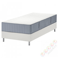 ⭐LYNGOR⭐Континентальная кровать, Вогстранда жесткий/jasnoсиний белый, 90x200 cm⭐ИКЕА-89554167