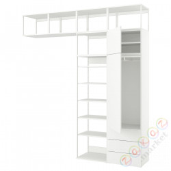 ⭐PLATSA⭐Гардероб с 2 DrzВайами я3 ящики, белый/Fonnes white, 240x42x261 cm⭐ИКЕА-29437124