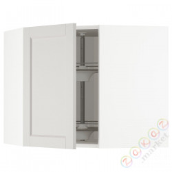 ⭐METOD⭐Шкаф навесной угловой с каруселью, белый/Lerhyttan светло-серый, 68x60 cm⭐ИКЕА-89274478