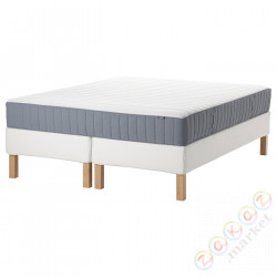 ⭐ESPEVAR/VALEVAG⭐Континентальная кровать, белый/светло-голубой средней жесткости, 160x200 cm⭐ИКЕА-49389725