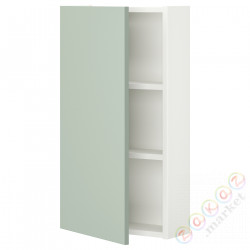 ⭐ENHET⭐настенный шкаф 2полки/дверь, белый/бледно-серо-зеленый, 40x17x75 cm⭐ИКЕА-19496878