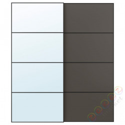 ⭐AULI / MEHAMN⭐Drzв и скольжение, черныйзеркало/2str темно-серый, 200x236 cm⭐ИКЕА-69436900