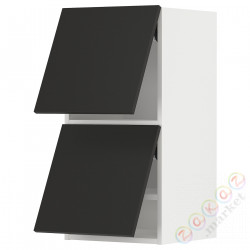 ⭐METOD⭐Горизонтальный шкаф 2 Drzв и открытое касание, белый/Nickebo матантрацит, 40x80 cm⭐ИКЕА-09498509