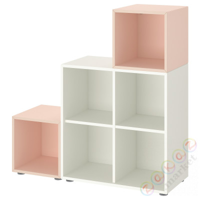 ⭐EKET⭐Комбинация шкафов с ножками, белый/бледно-розовый, 105x35x107 cm⭐ИКЕА-49430174