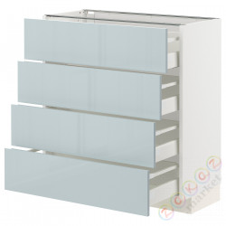 ⭐METOD / MAXIMERA⭐Sза st 4fr/4шу, белый/Kallarp jasnoсерый-синий, 80x37 cm⭐ИКЕА-09479346
