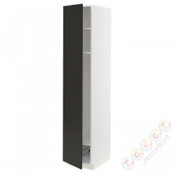 ⭐METOD⭐Высокий шкаф, полки/докторuciany, белый/Nickebo матантрацит, 40x60x200 cm⭐ИКЕА-99498538