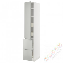 ⭐METOD / MAXIMERA⭐H пополам/4 шу/Drz/2 fr, белый/Havstorp светло-серый, 40x60x220 cm⭐ИКЕА-19539378