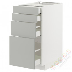 ⭐METOD / MAXIMERA⭐Sза st 4fr/4шу, белый/Havstorp светло-серый, 40x60 cm⭐ИКЕА-89538399