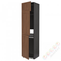 ⭐METOD⭐Ледяной шкаф высокий/замораживание/3Drz, черныйEnköping/коричневый орех, 60x60x240 cm⭐ИКЕА-79476410