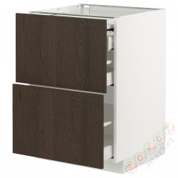 ⭐METOD / MAXIMERA⭐Кабинет ул. сwysuwanym blatem/3шу, белый/Sinarp коричневый, 60x60 cm⭐ИКЕА-89433712