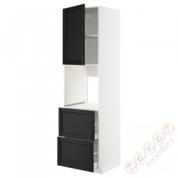 ⭐METOD / MAXIMERA⭐Утром доктора/2fr/2в шу, белый/Lerhyttan черный морилка, 60x60x220 cm⭐ИКЕА-59465163