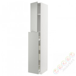 ⭐METOD / MAXIMERA⭐Sза wys сwys 1Drz/4шу, белый/Havstorp светло-серый, 40x60x240 cm⭐ИКЕА-49539211