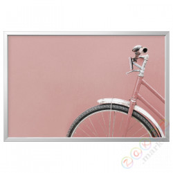 ⭐BJORKSTA⭐Картина в рамке, розовыйowu rower/Серебряный, 118x78 cm⭐ИКЕА-99416731