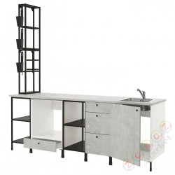 ⭐ENHET⭐Кухня, антрацит/имитация бетона, 243x63.5x241 cm⭐ИКЕА-49338062