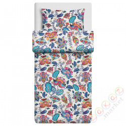 ⭐VITKNAVEL⭐Poszwa na kołdrę i posвызовka, цветок/разноцветный, 150x200/50x60 cm⭐ИКЕА-50540020