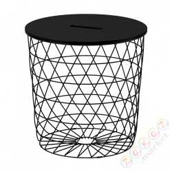 ⭐KVISTBRO⭐Стол сmiejscem do przechowywania, черный, 44 cm⭐ИКЕА-90480401
