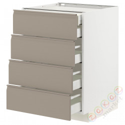 ⭐METOD / MAXIMERA⭐Sза stj 4fr/2n/3śr шу, белый/Upplöv матciemnoбежевый, 60x60 cm⭐ИКЕА-29491663