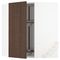 ⭐METOD⭐Шкаф навесной угловой с каруселью, белый/Sinarp коричневый, 68x80 cm⭐ИКЕА-19404529