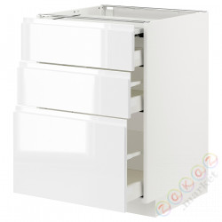 ⭐METOD / MAXIMERA⭐Кабинет ул. сwysuwanym blatem/3шу, белый/Блеск Voxtorp/белый, 60x60 cm⭐ИКЕА-39433366