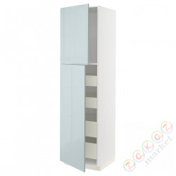 ⭐METOD / MAXIMERA⭐Шкаф, высота 2дверь/4лопата, белый/Kallarp jasnoсерый-синий, 60x60x220 cm⭐ИКЕА-59478981