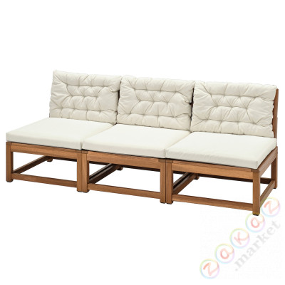 ⭐NAMMARO⭐3-пассажирский модульный диван, снаружи, светло-коричневое пятно/Kuddarna бежевый⭐ИКЕА-59491195