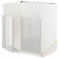 ⭐METOD⭐BREDSJÖN тумба под раковину двойная, белый/Ringhult светло-серый, 80x60 cm⭐ИКЕА-19460643