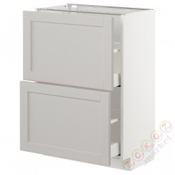 ⭐METOD / MAXIMERA⭐Шкаф/2 шу/, белый/Lerhyttan светло-серый, 60x37 cm⭐ИКЕА-39274254