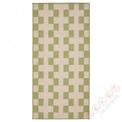 ⭐GANGSTIG⭐Мат kuchenna, tkany na płasko зеленый/сливочный, 80x150 cm⭐ИКЕА-10578147