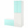 ⭐SMASTAD⭐Гардероб с выдвижным элементом, белый бледно-бирюзовый/сławą ze schowkiem, 150x57x196 cm⭐ИКЕА-39483813