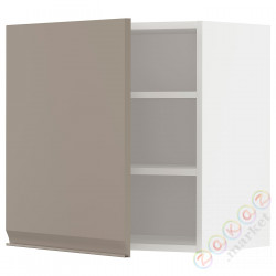 ⭐METOD⭐Навесной шкаф с полками, белый/Upplöv матciemnoбежевый, 60x60 cm⭐ИКЕА-99492268