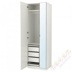 ⭐PAX / FORSAND/AHEIM⭐Комбинация шкафов, белый/зеркало, 75x60x236 cm⭐ИКЕА-69336397