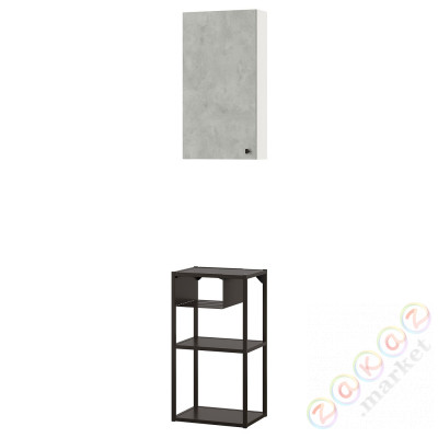 ⭐ENHET⭐Книжный шкаф, антрацит/имитация бетона, 40x30x150 cm⭐ИКЕА-09335602