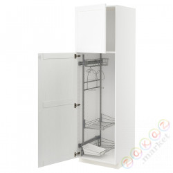 ⭐METOD⭐Высокий шкаф/домашний интерьер, белый Enköping/белый имитация дерева, 60x60x200 cm⭐ИКЕА-09473523