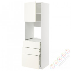 ⭐METOD / MAXIMERA⭐Кабинет высокой температуры/Drz/3 шу, белый/Vallstena белый, 60x60x200 cm⭐ИКЕА-89507449