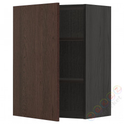 ⭐METOD⭐Навесной шкаф с полками, черный/Sinarp коричневый, 60x80 cm⭐ИКЕА-39469751