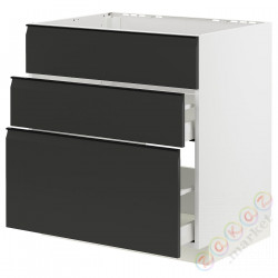 ⭐METOD / MAXIMERA⭐Форма L + 3F/2шу, белый/Upplöv матантрацит, 80x60 cm⭐ИКЕА-49493425