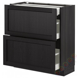 ⭐METOD / MAXIMERA⭐Sсstj 2fr/3шу, черный/Lerhyttan черный морилка, 80x37 cm⭐ИКЕА-49260044