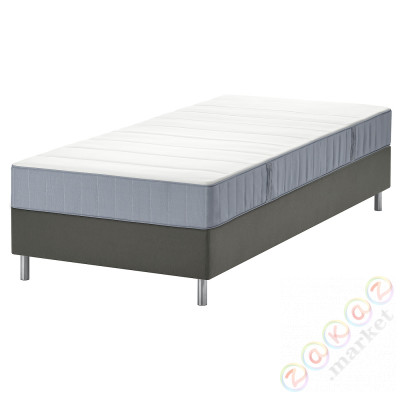 ⭐LYNGOR⭐Континентальная кровать, Vesteröy жесткий/светло-синий темно-серый, 90x200 cm⭐ИКЕА-59553094