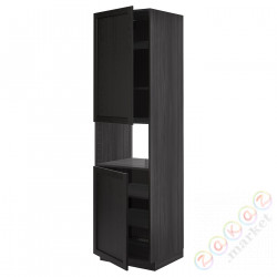 ⭐METOD⭐Ш x В ст микрофон 2Drz/половина, черный/Lerhyttan черный морилка, 60x60x220 cm⭐ИКЕА-29458003