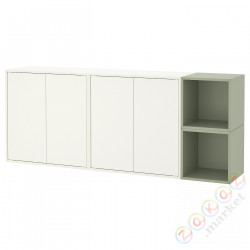 ⭐EKET⭐Комбинация навесных шкафов, белый/светло-зеленый, 175x35x70 cm⭐ИКЕА-79494273