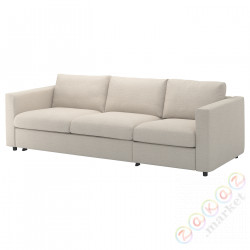 ⭐VIMLE⭐Чехол на диван-кровать3 человек., Gunnared бежевый⭐ИКЕА-19399330