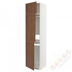 ⭐METOD⭐Ледяной шкаф высокий/замораживание/3Drz, белый Enköping/коричневый орех, 60x60x240 cm⭐ИКЕА-79475180