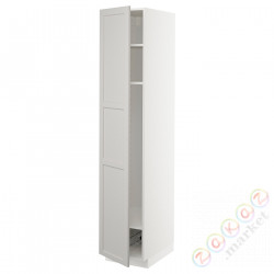 ⭐METOD⭐Высокий шкаф, полки/докторuciany, белый/Lerhyttan светло-серый, 40x60x200 cm⭐ИКЕА-79454314