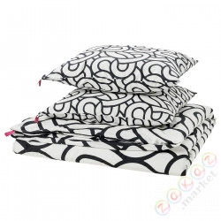 ⭐SOTRONN⭐Poszwa na kołdrę i 2 posвызовki, белый/черный/шаблон, 200x200/50x60 cm⭐ИКЕА-60548148