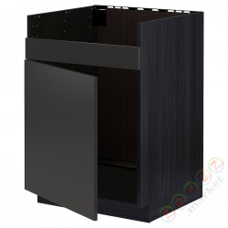 ⭐METOD⭐ХАВСЕН 1-местная тумба под раковину, черный/Nickebo матантрацит, 60x60 cm⭐ИКЕА-59498922